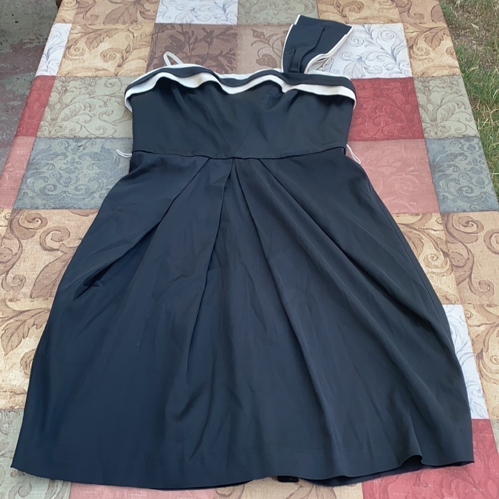 BCBGMaxAzria one shoulder black cocktail dress - Picture 5 of 11